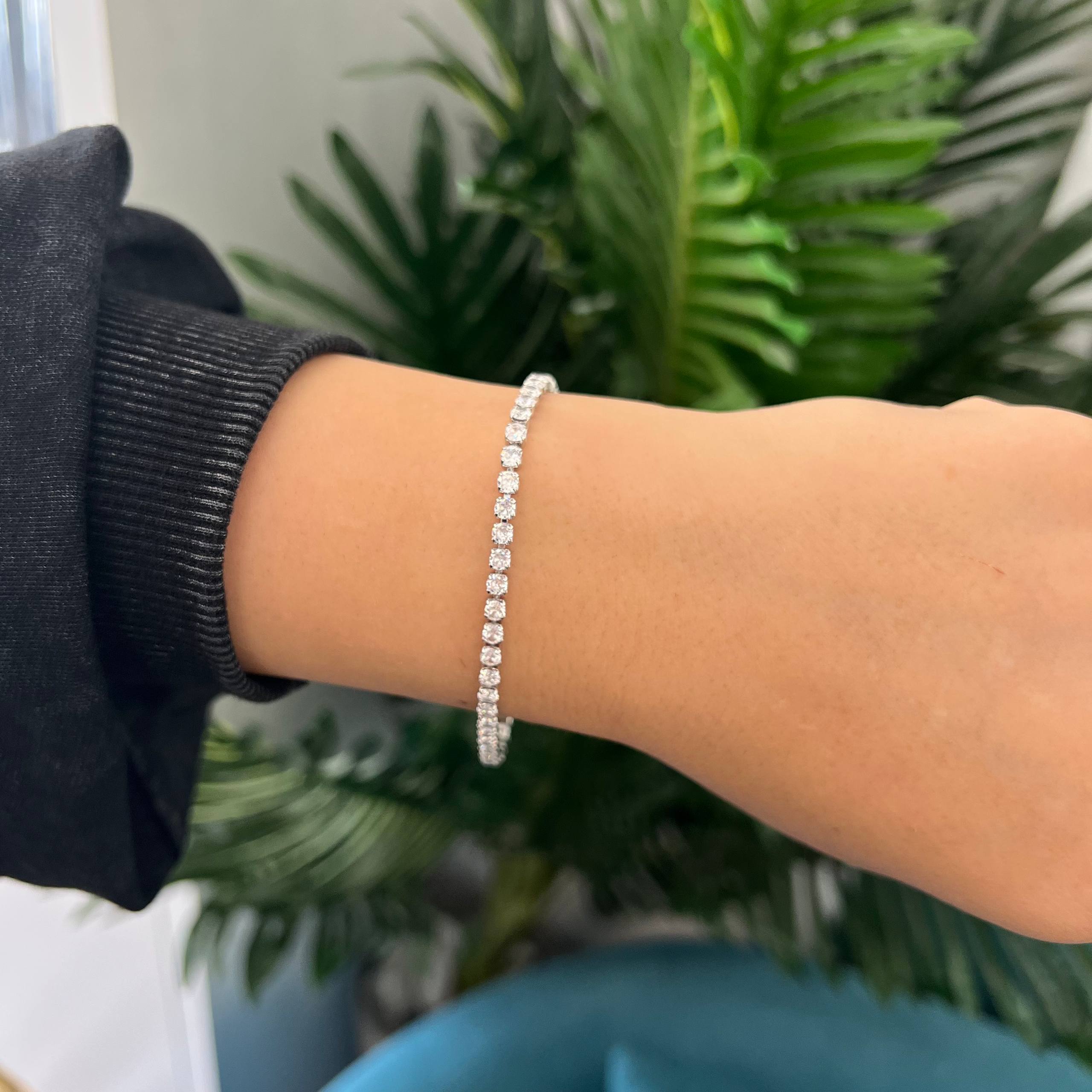 Silver Glow Tennis Bracelet
