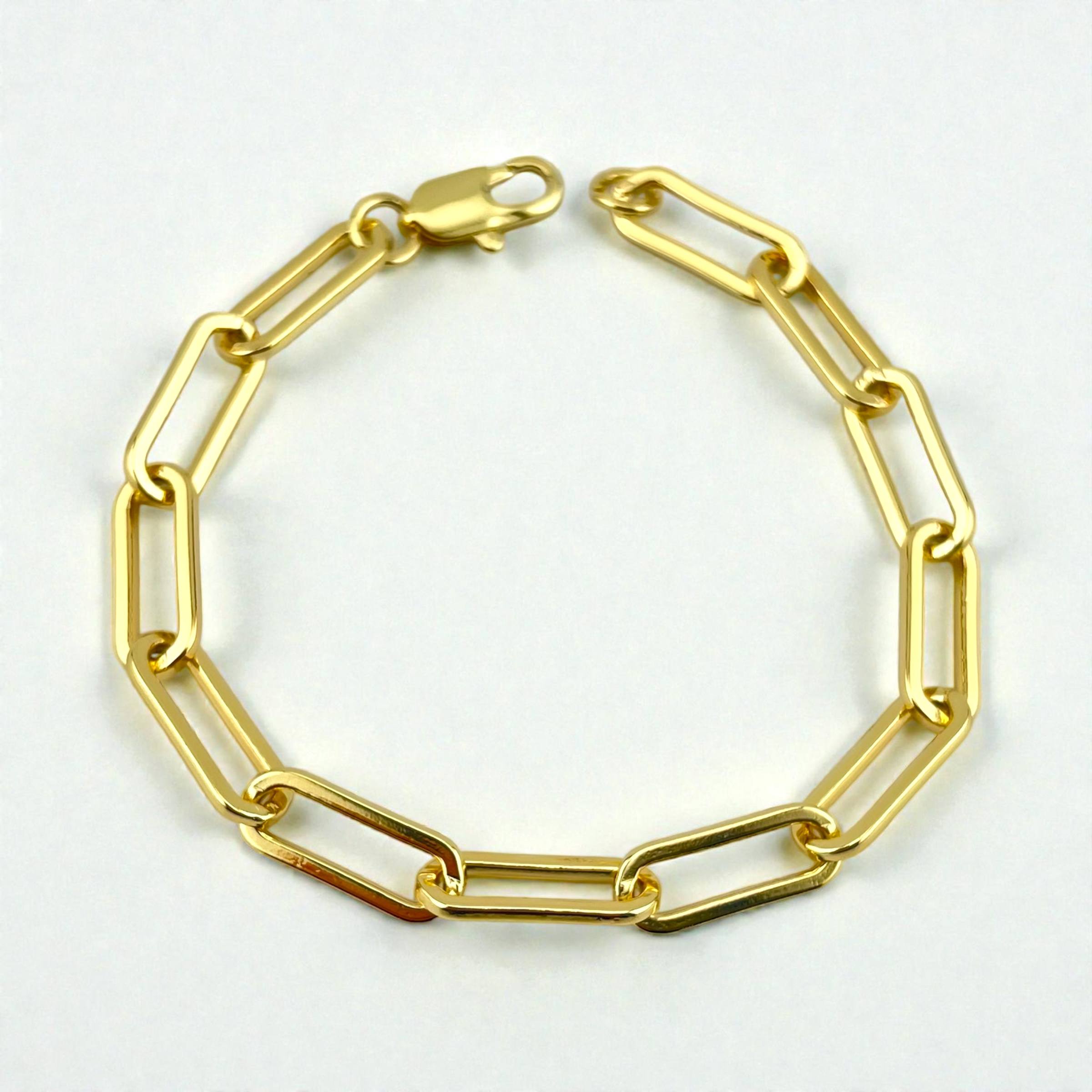 Thick PAPER CLIP blank Bracelet – 18K color
