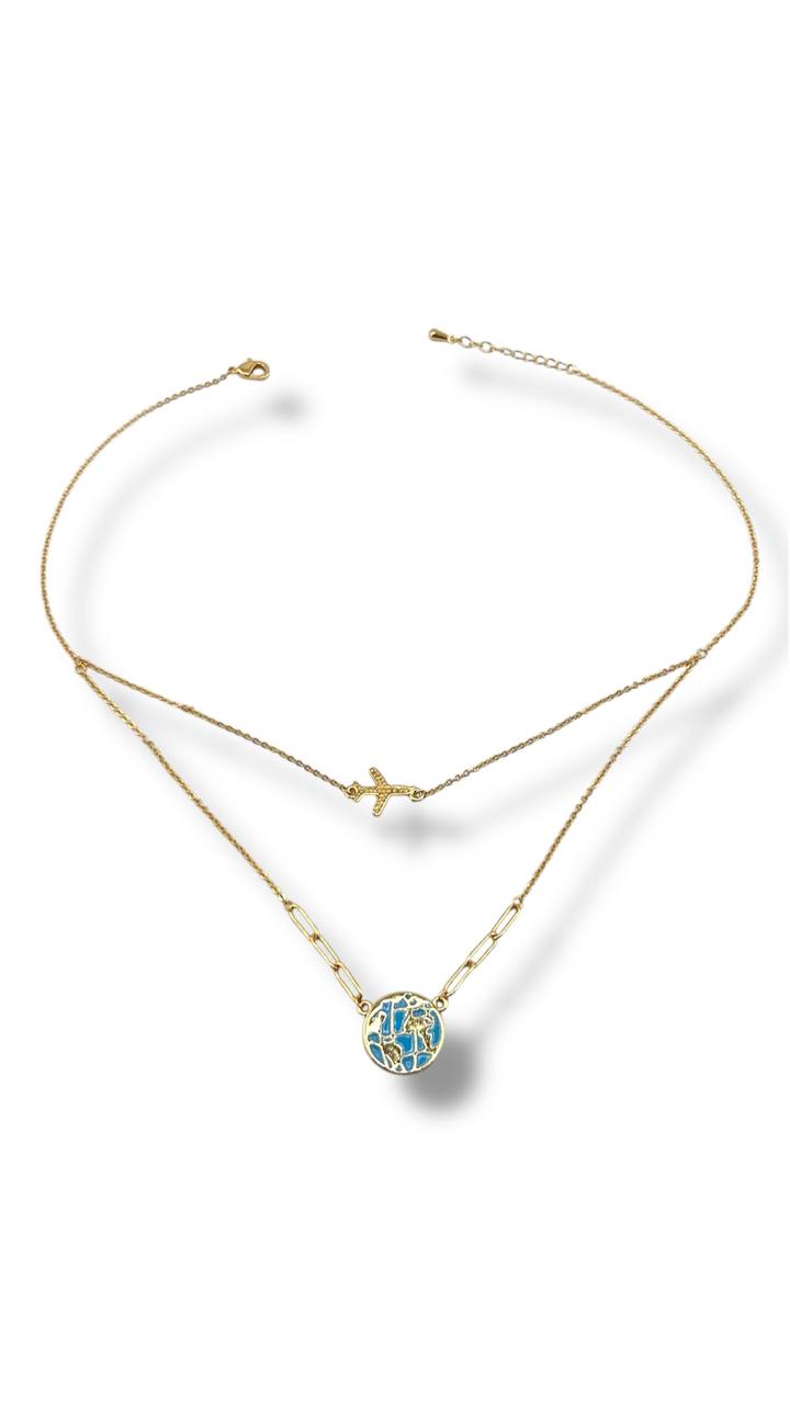 Fly Me Away – Double-Layer Gold Necklace