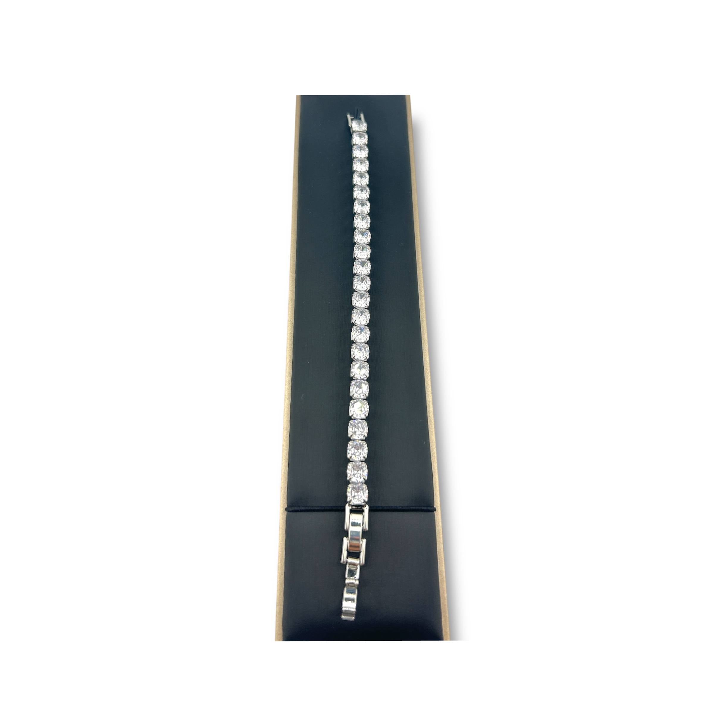 Crystal Tennis Bracelet – Silver & Gold Editions