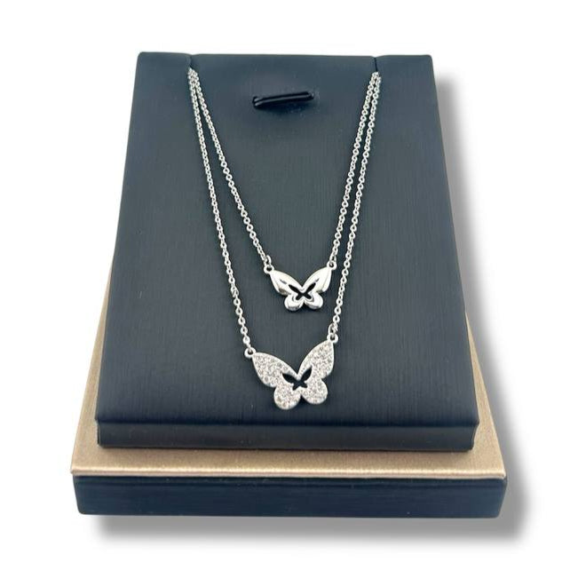 Butterfly Duo Layered Necklace – Gold & Silver Options