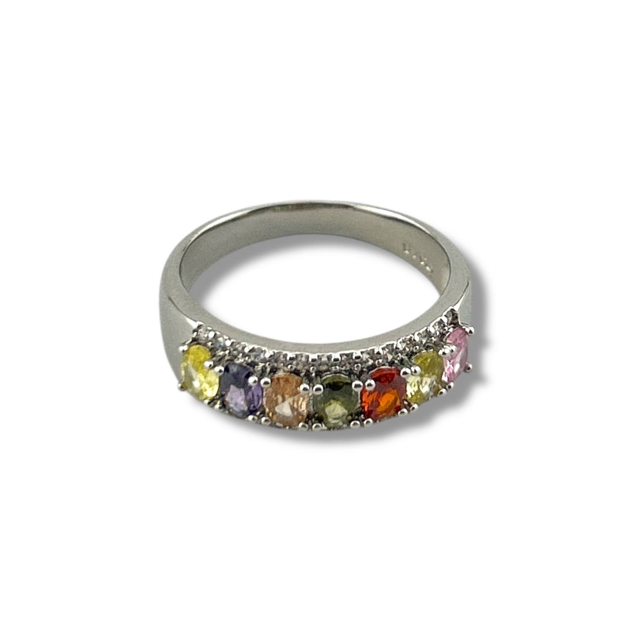 Rainbow Gem Band Rings – Trio Collection