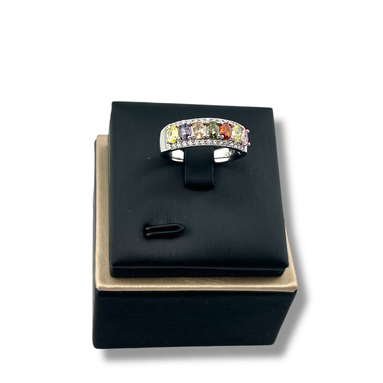 Rainbow Gem Band Rings – Trio Collection