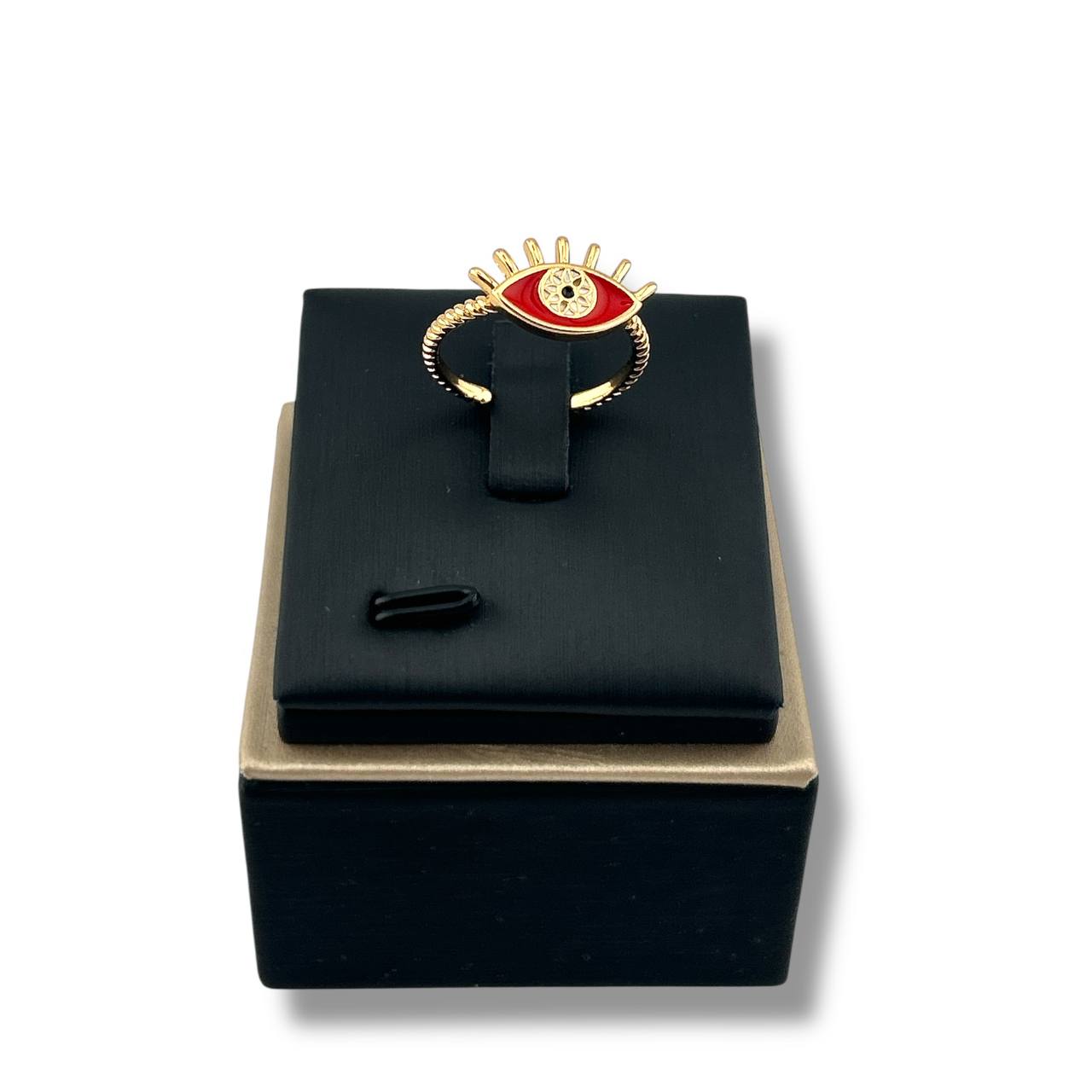 Crimson Eye Ring – Gold & Red